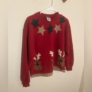 Vintage Homemade Reindeer Christmas Sweater Pullover